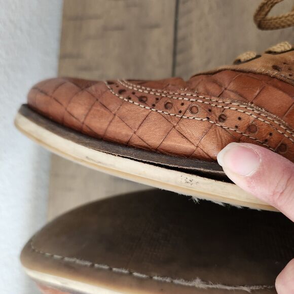 Galizio Torresi Shoes Mens 13 EU 46 Tan Leather Oxford Lace Up SOLES NEED REPAIR - Picture 7 of 11